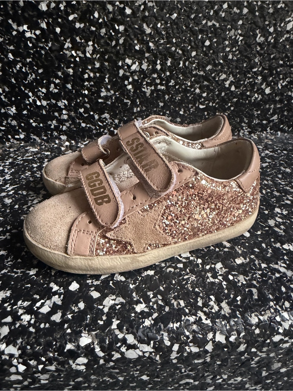 EUC Golden Goose Little Girl's Old School Glitter Low-Top Sneakers Size 25